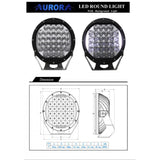 AURORA - ALO-DR7 - FOCO LED 9" REDONDO